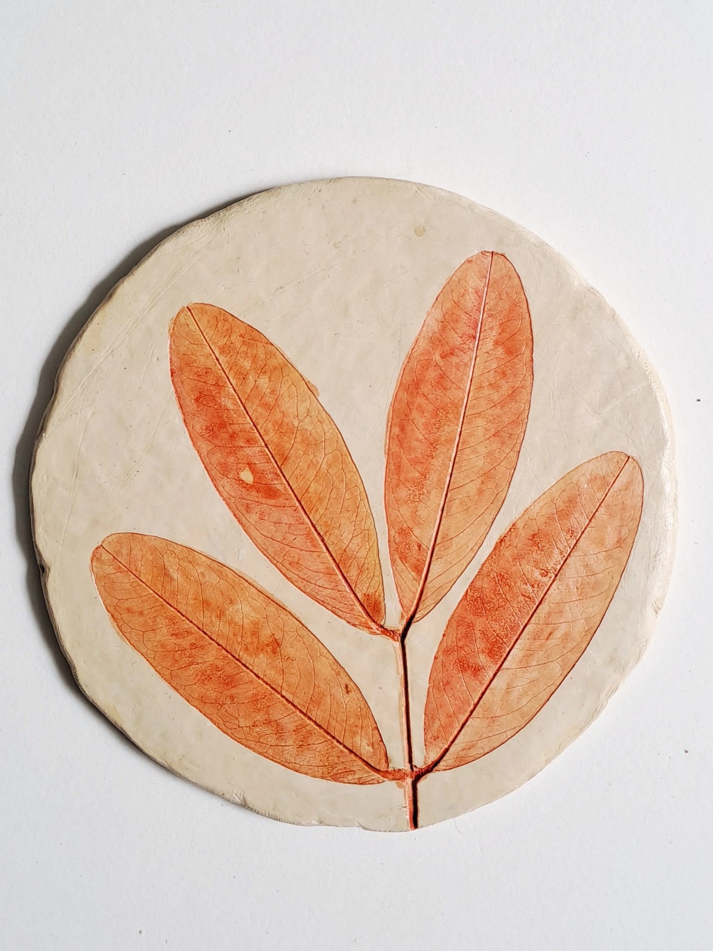 Papier-mache Coasters-Yellow Gulmohar leaf