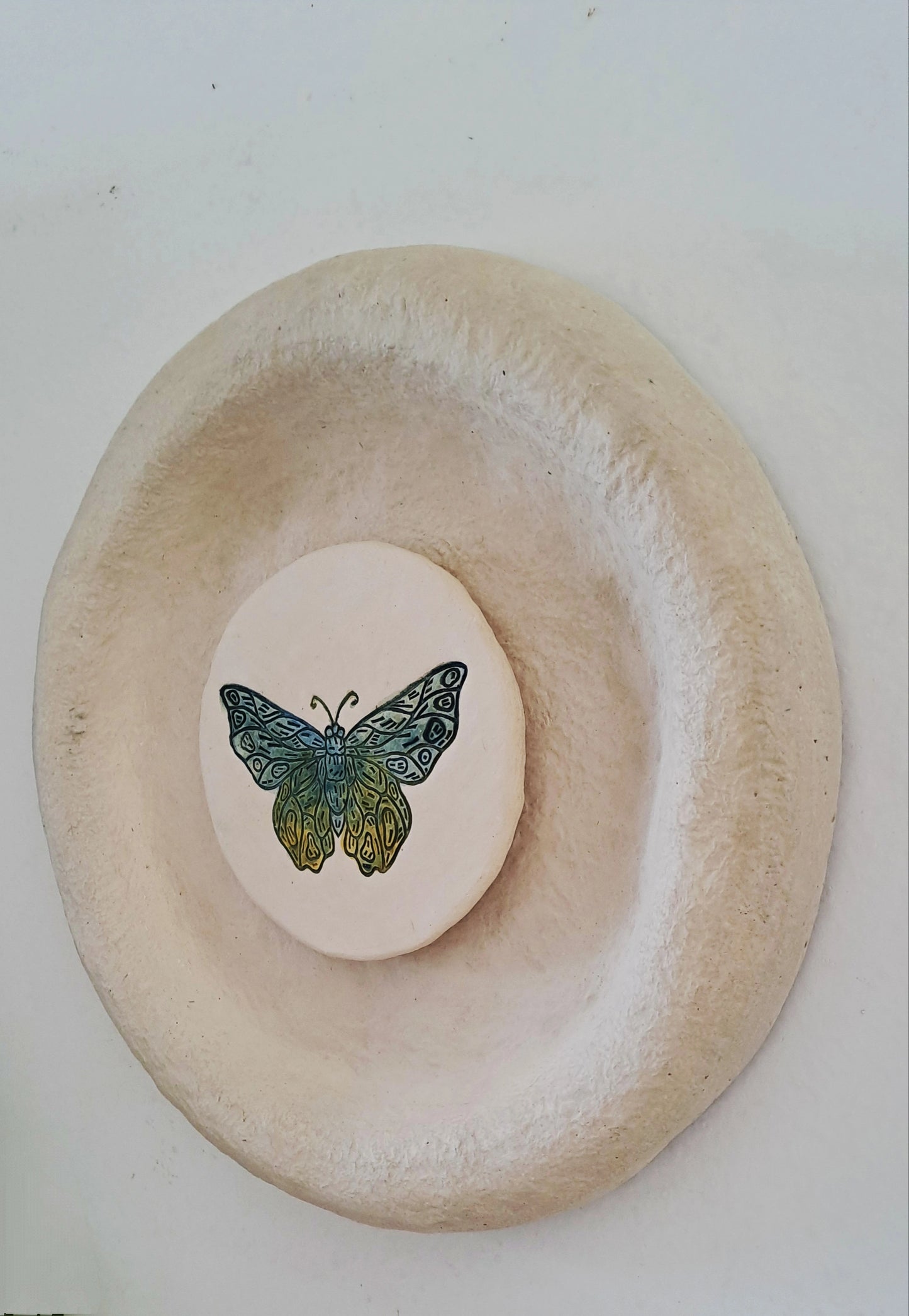 Papier-mache Wall plates-Moth