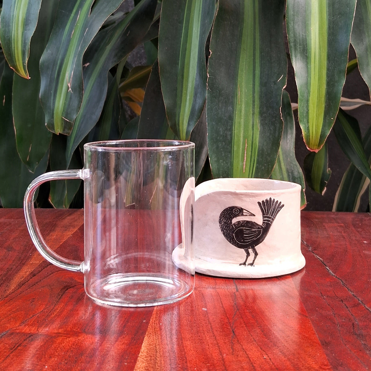Papier-mache Mug holder set-Bird