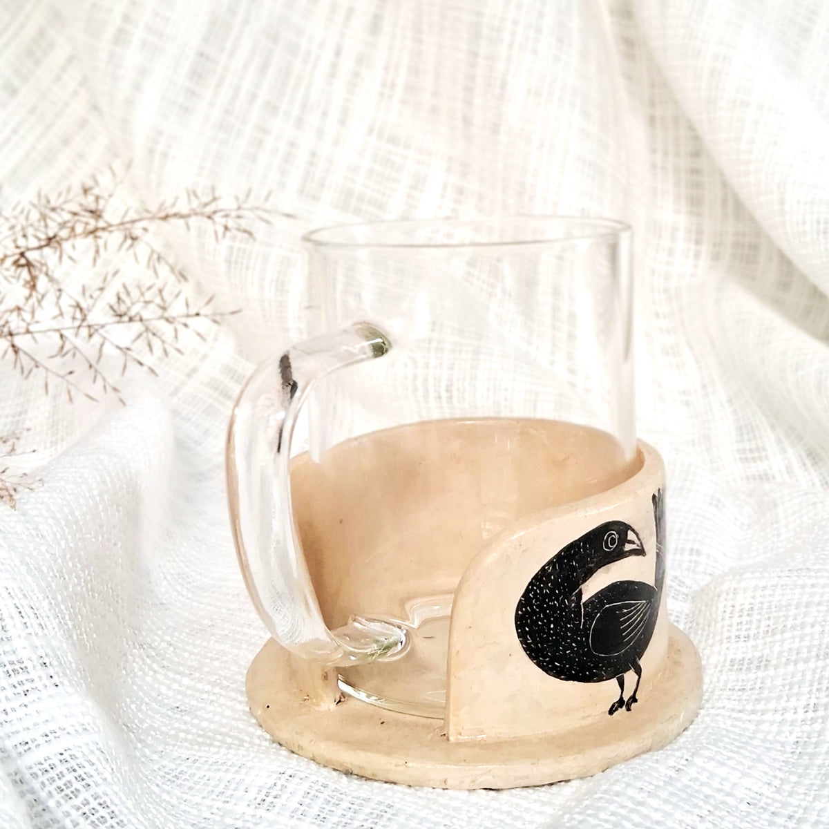 Papier-mache Mug holder set-Bird