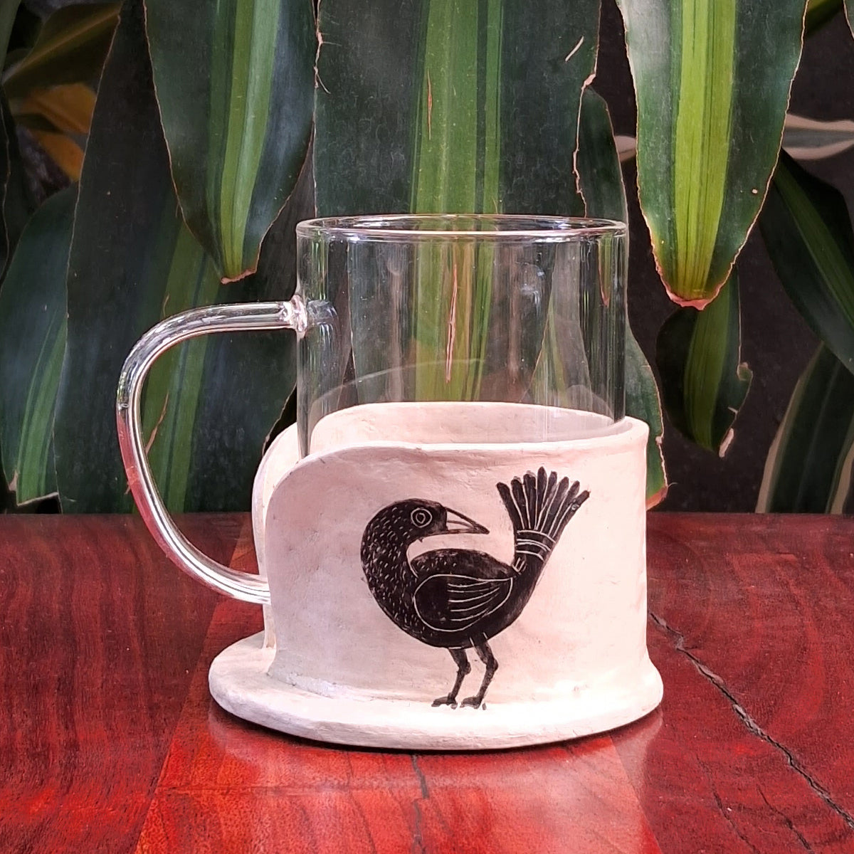 Papier-mache Mug holder set-Twin Bird