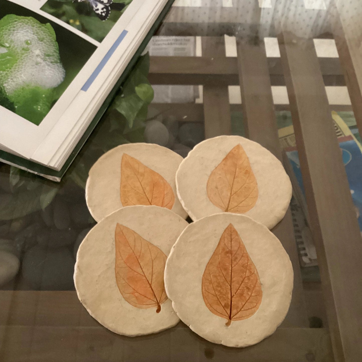 Set of 4 Coasters - Harsringar leaf