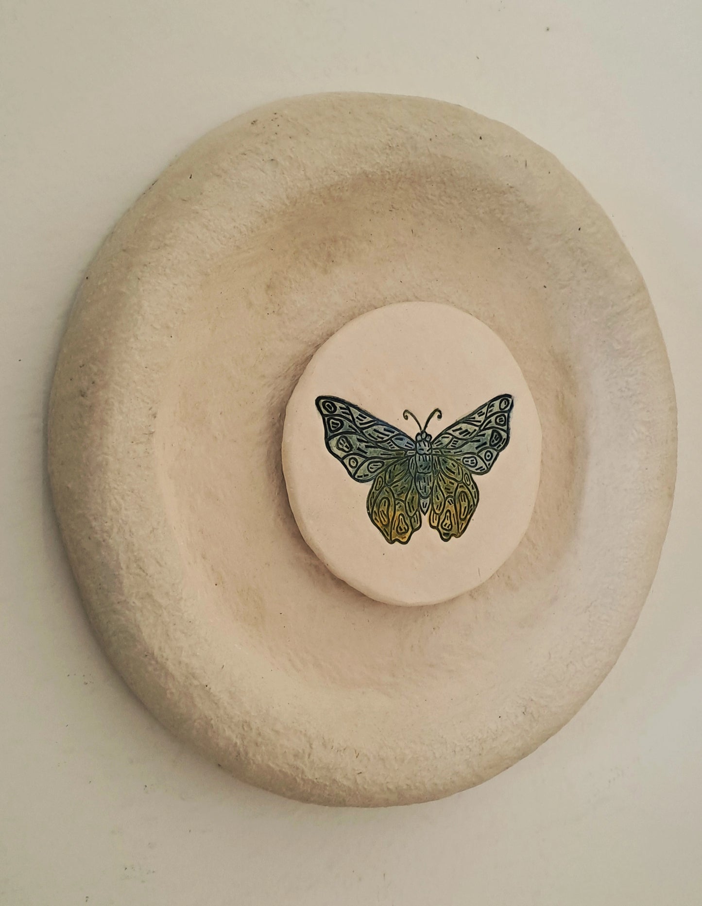 Papier-mache Wall plates-Moth