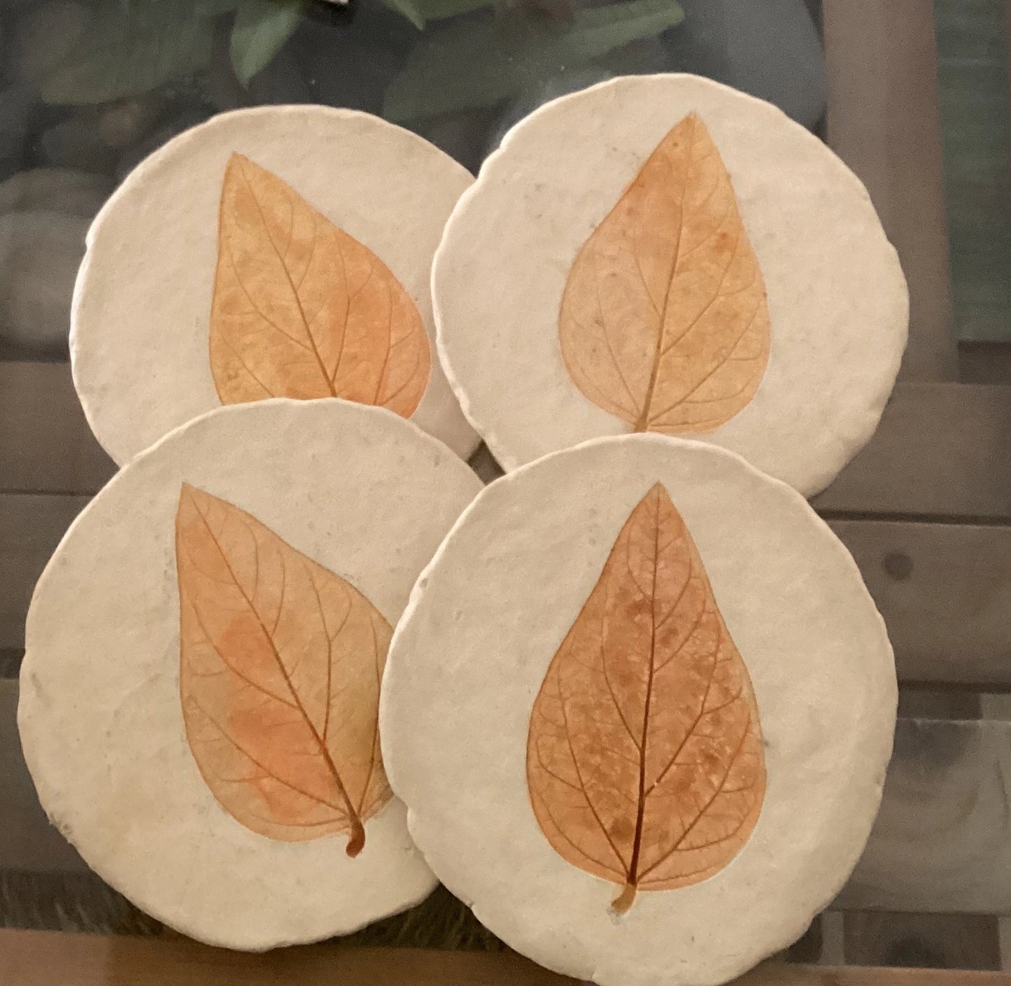 Set of 4 Coasters - Harsringar leaf