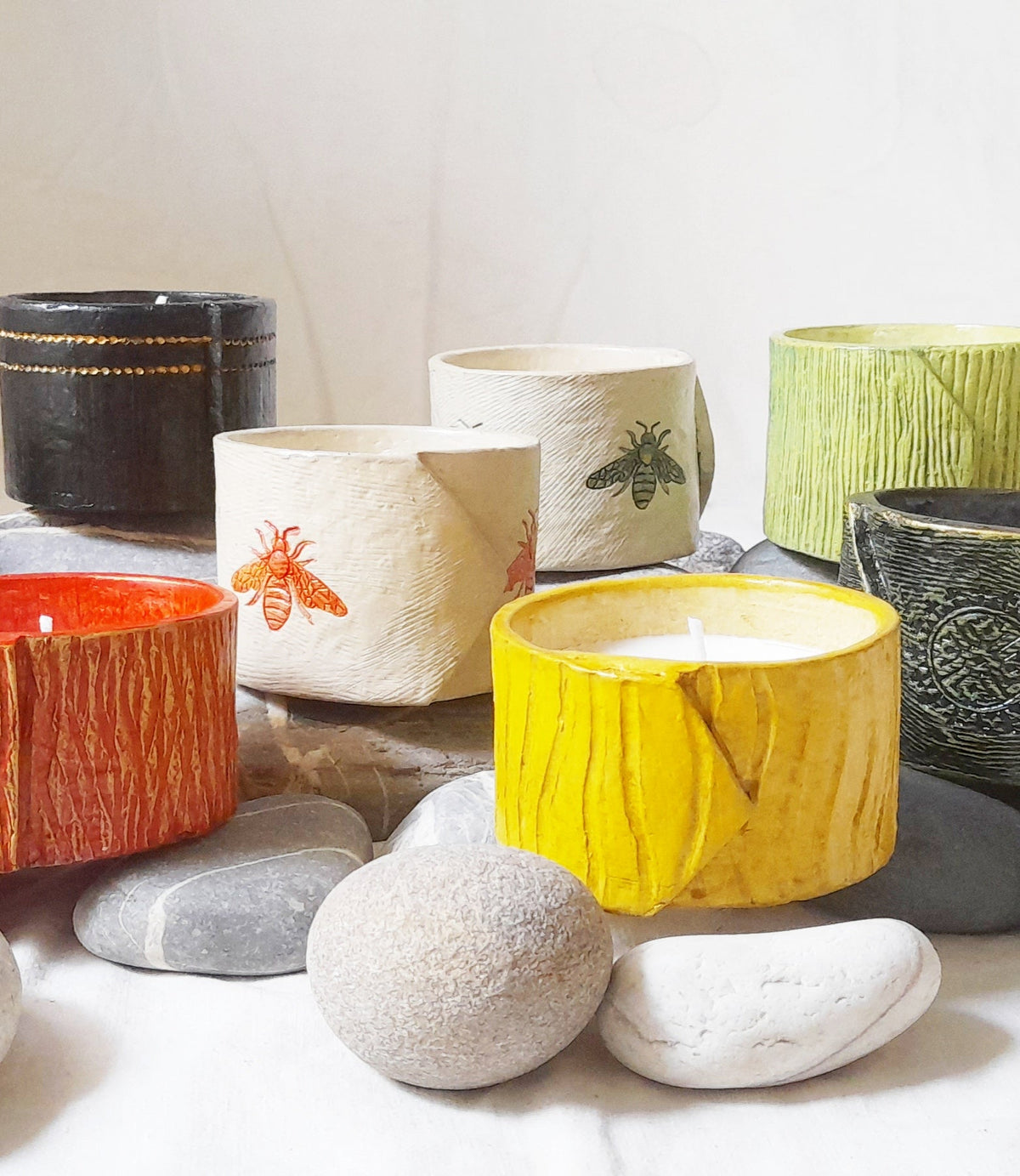 Papier-Mâché Lamps and Candle Holders
