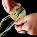 Handcrafted Papier-Mâché Beetle Pendant – Nature-Inspired Art Jewelry