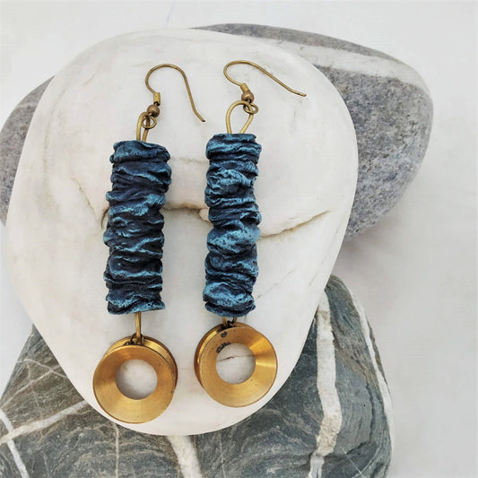 Papier-mâché Brass Earrings