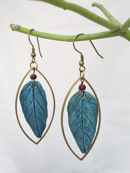 Blue Leaf Danglers