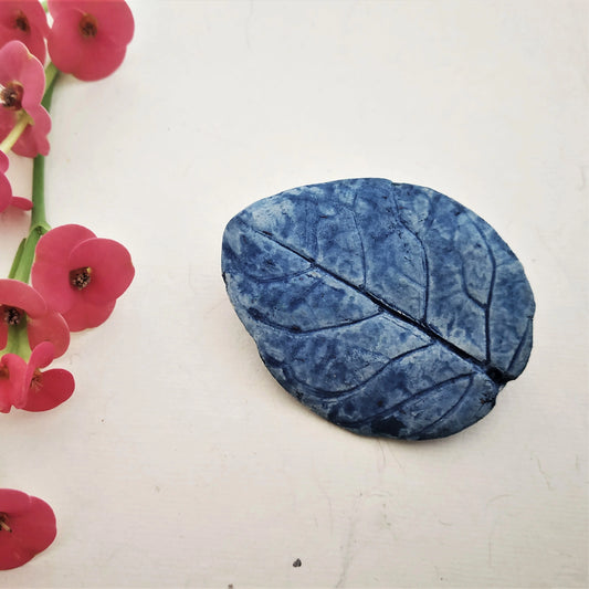 Blue Leaf Brooch