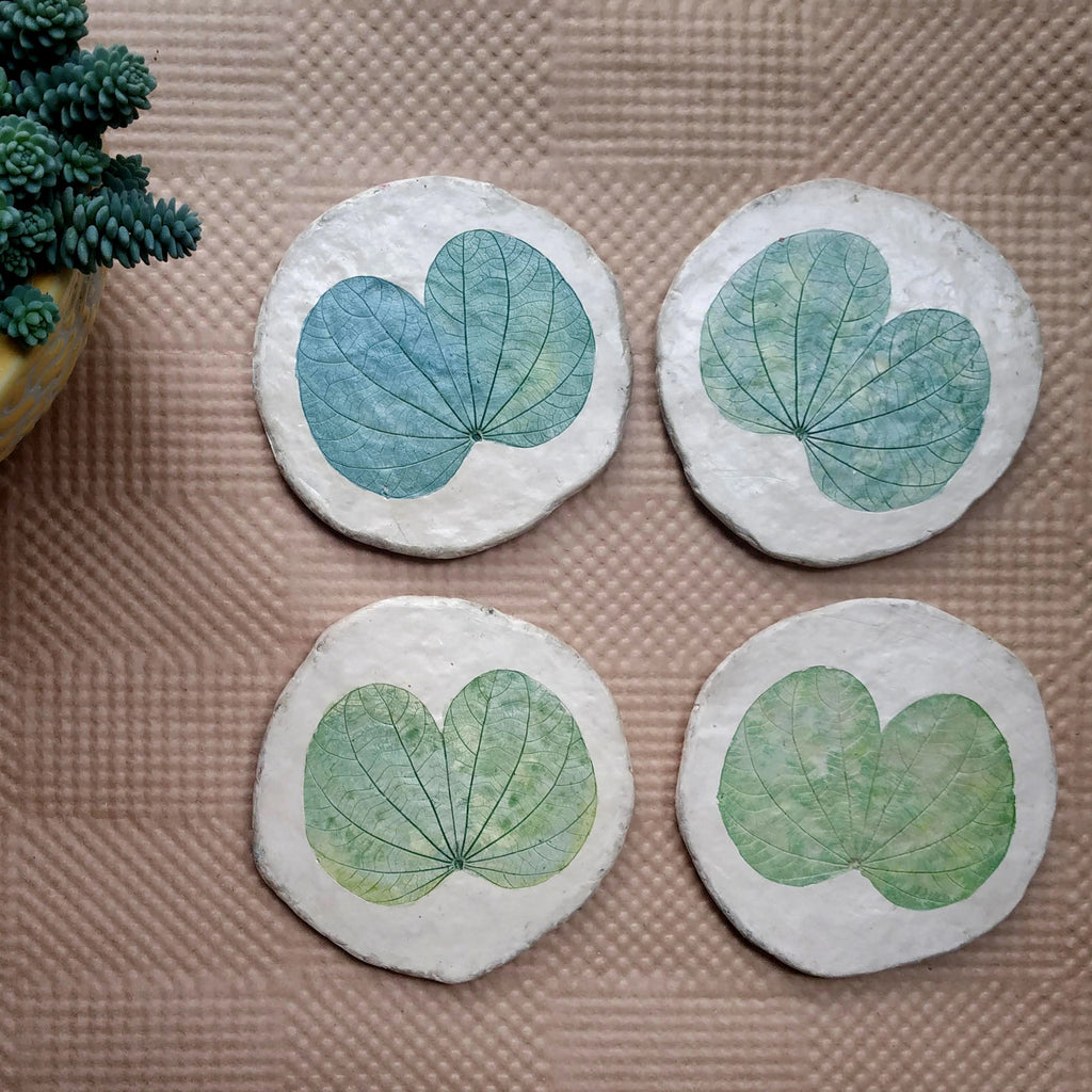 Papier-mache coasters-Kachnar leaf