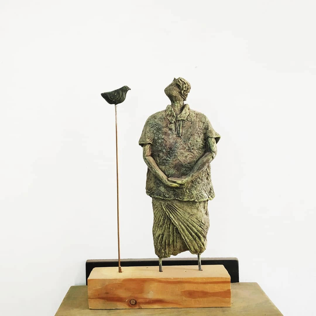 Papier-mache Sculpture, Bird lover