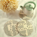Handcrafted Papier-Mâché Coasters – Leaf Motif Collection