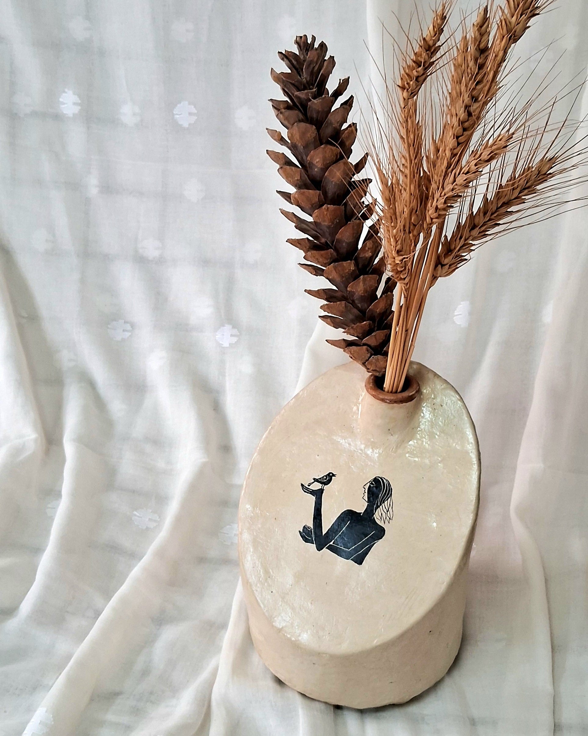 Handcrafted Papier-mâché Vases - For Fresh & Dry Flowers.