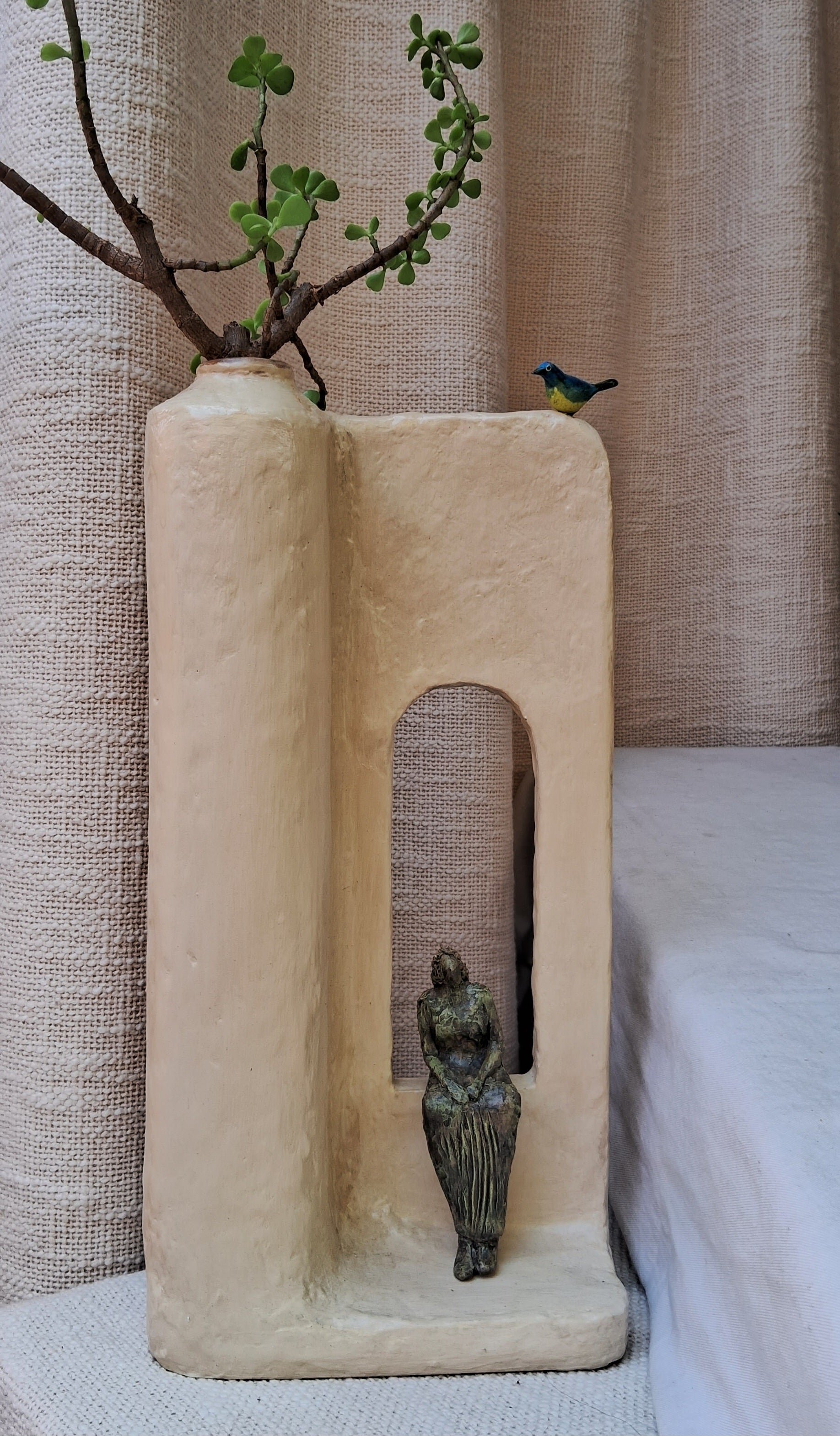 Papier-mache Sculptural Vase,  Where Art Takes Shape and Purpose Finds Form