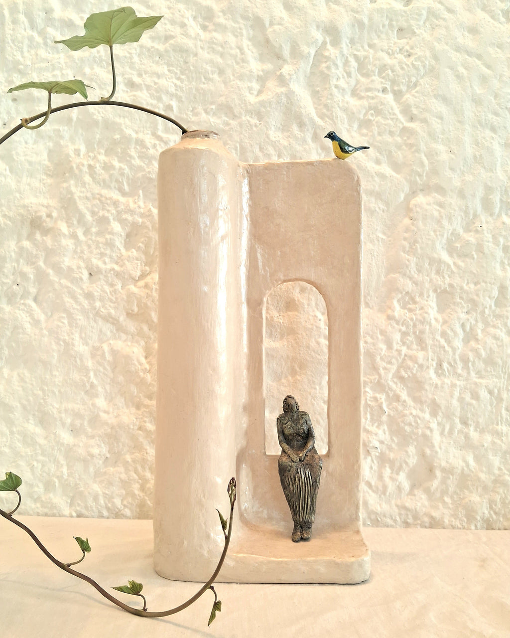 Papier-mache Sculptural Vase,  Where Art Takes Shape and Purpose Finds Form