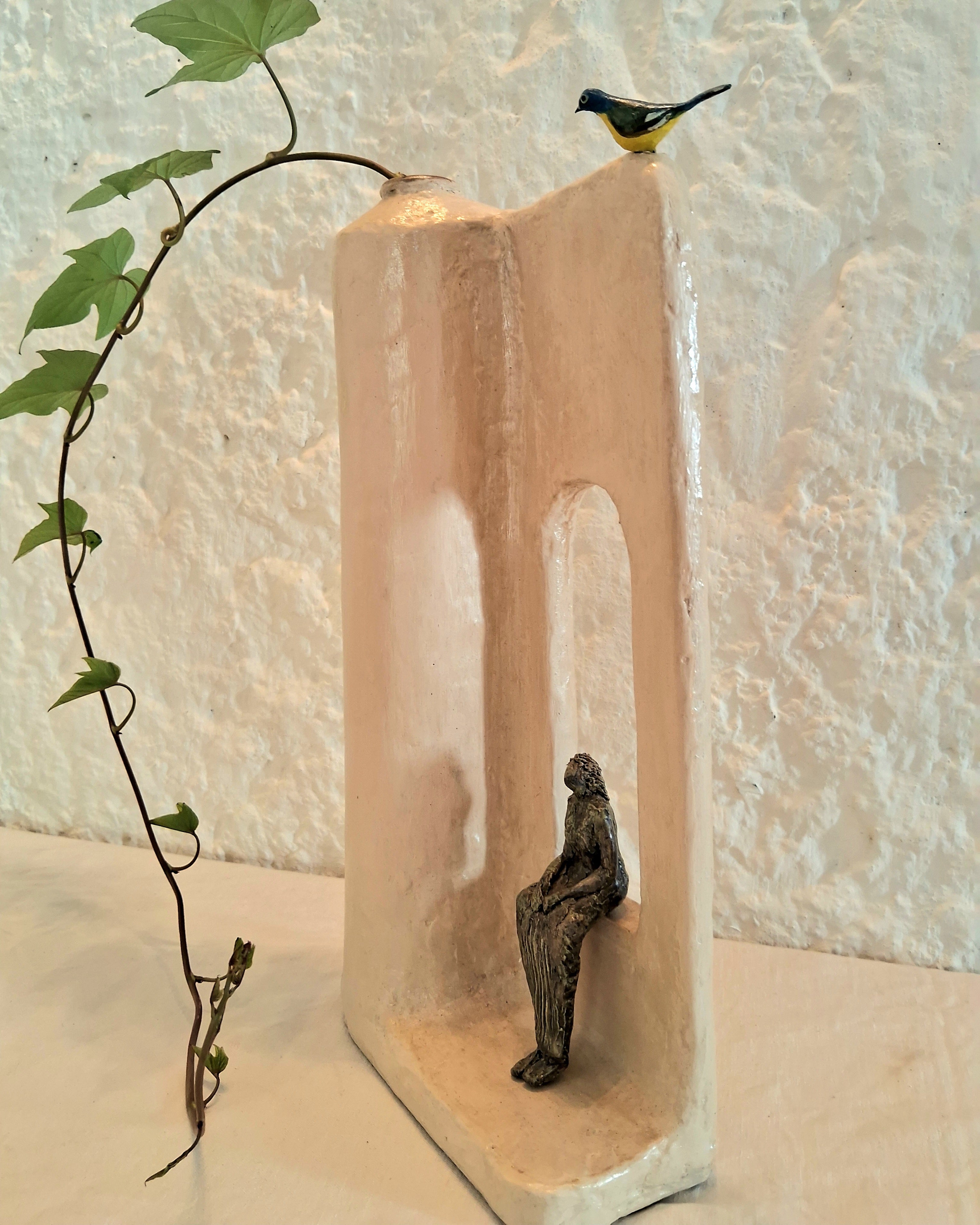 Papier-mache Sculptural Vase,  Where Art Takes Shape and Purpose Finds Form