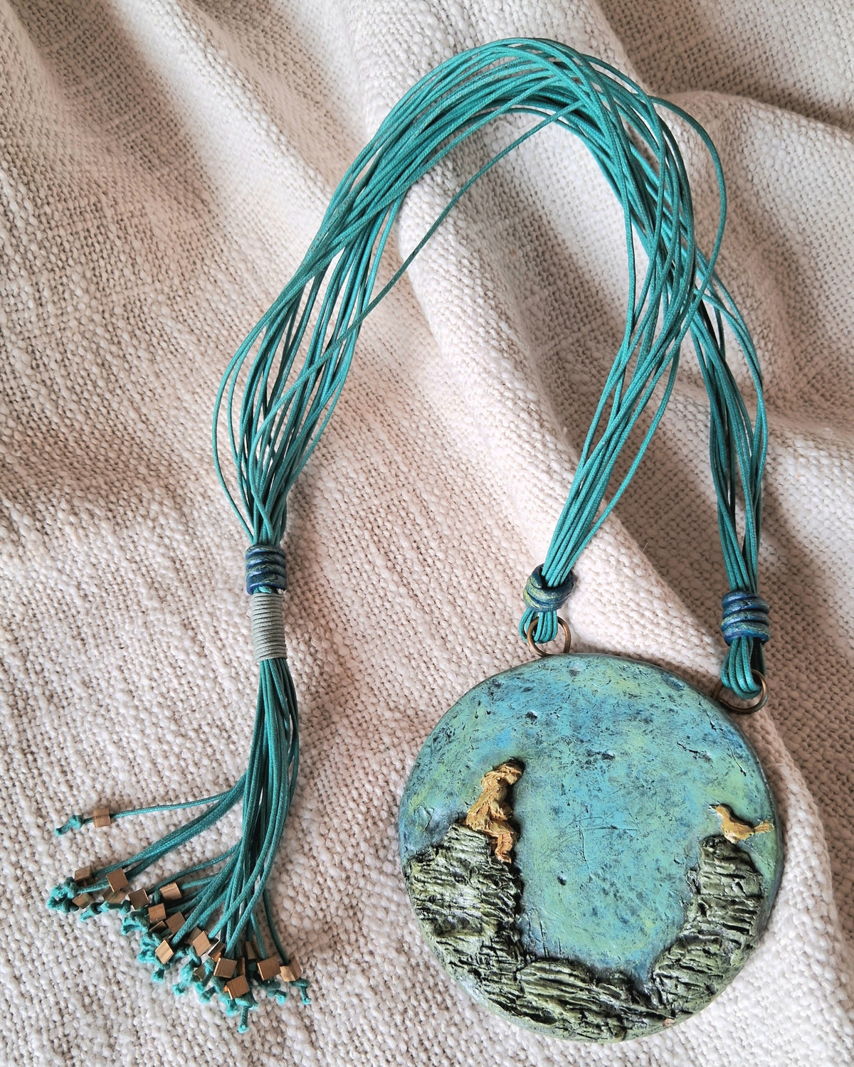 Companionship sculptural pendant