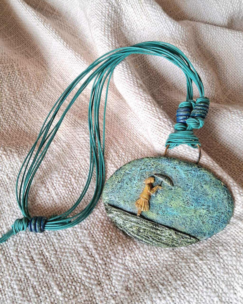 Handmade Papier-Mâché Sculptural Pendant | Sustainable Art Jewellery