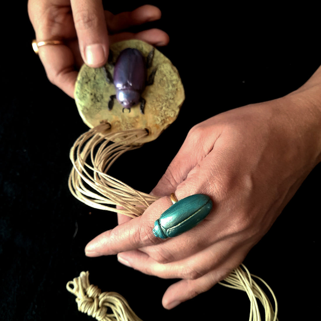 Papier-mache Pendant-jewelry-Beetle