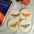 Papier-mache Coasters-Moth