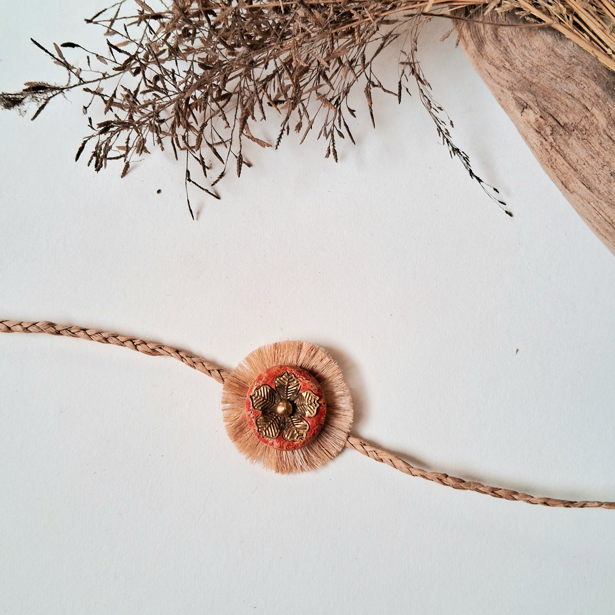Handmade Papier-mache Floral Rakhi