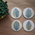 Amaltas Leaf Papier-Mâché Coasters – Set of 4