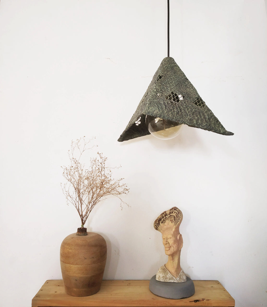 Mesh Pendant Lamp – Handmade Papier-Mâché Light