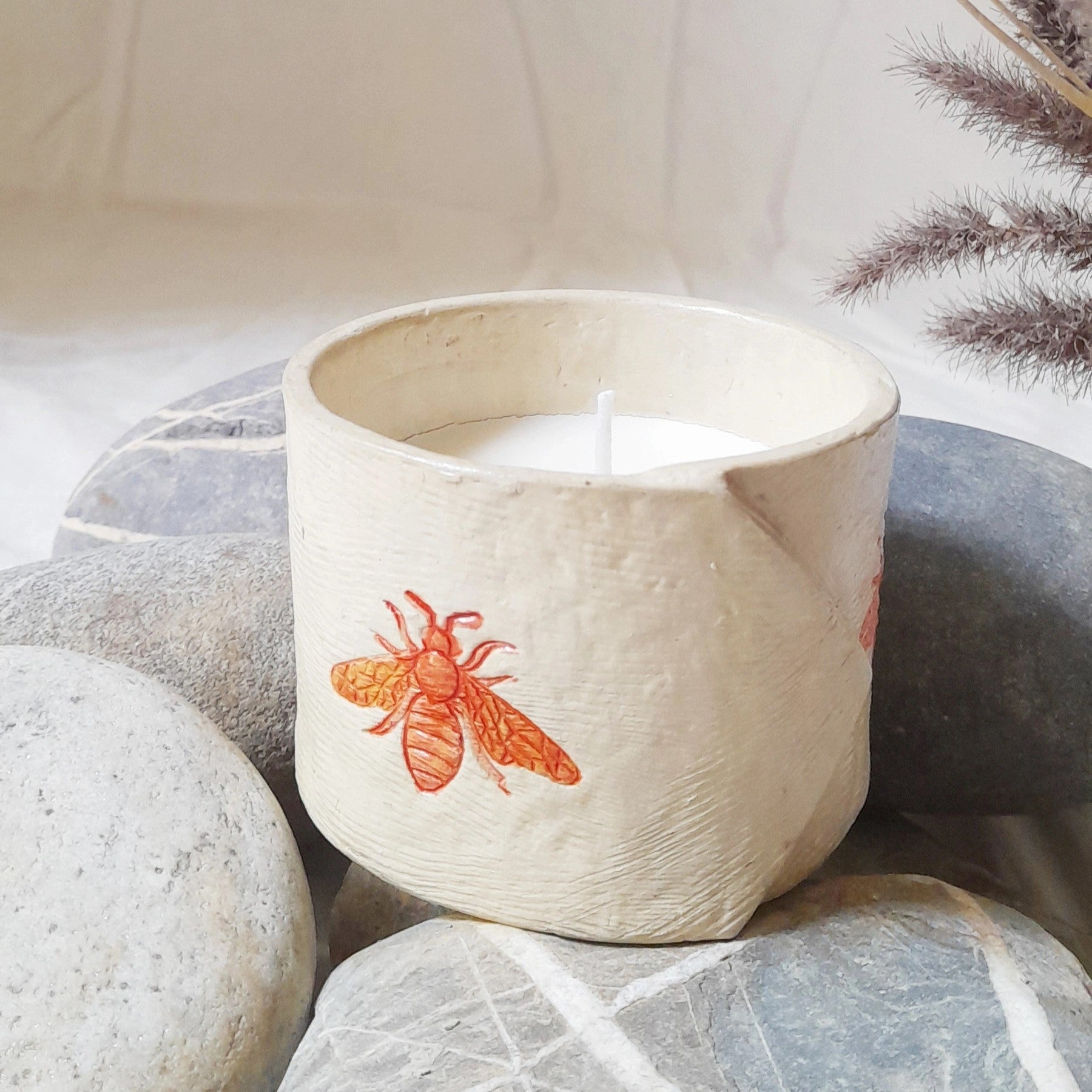 Papier-mâché candle-Beewiser-Orange