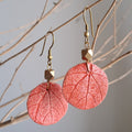 Papier-mache Earring-Red Leaf