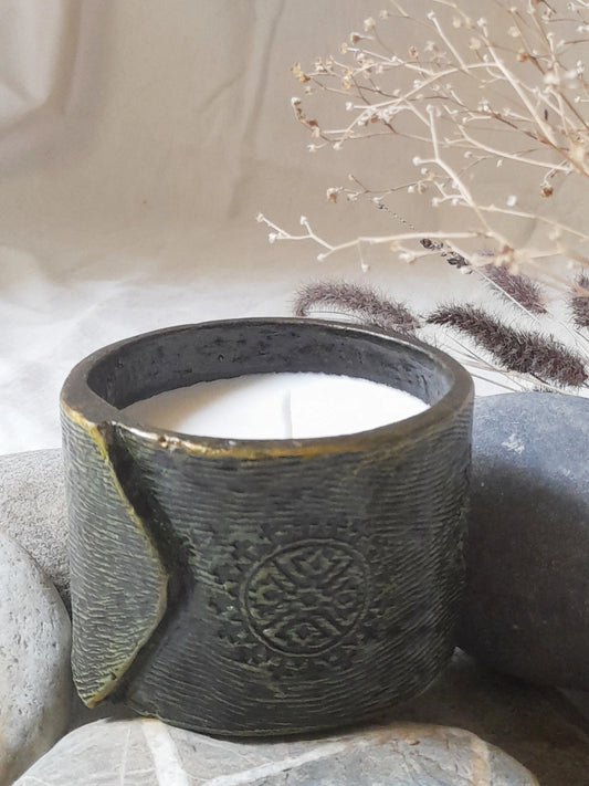 BLOCK PRINTED SOY WAX CANDLE