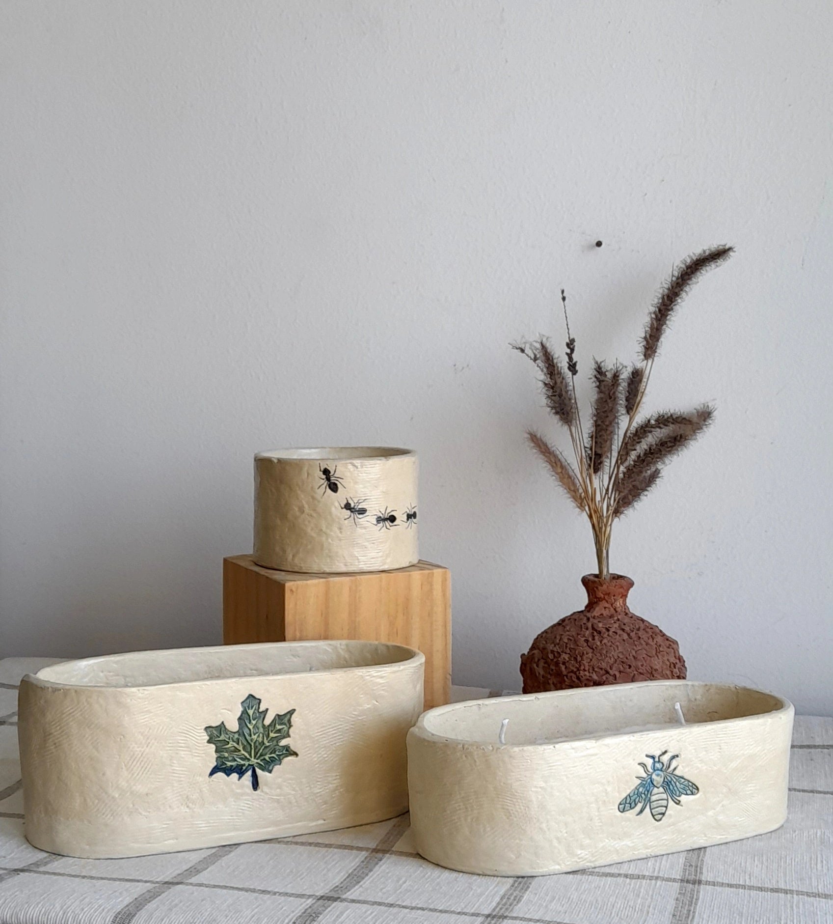 Handcrafted Papier-Mâché Candle Holder-Hamper