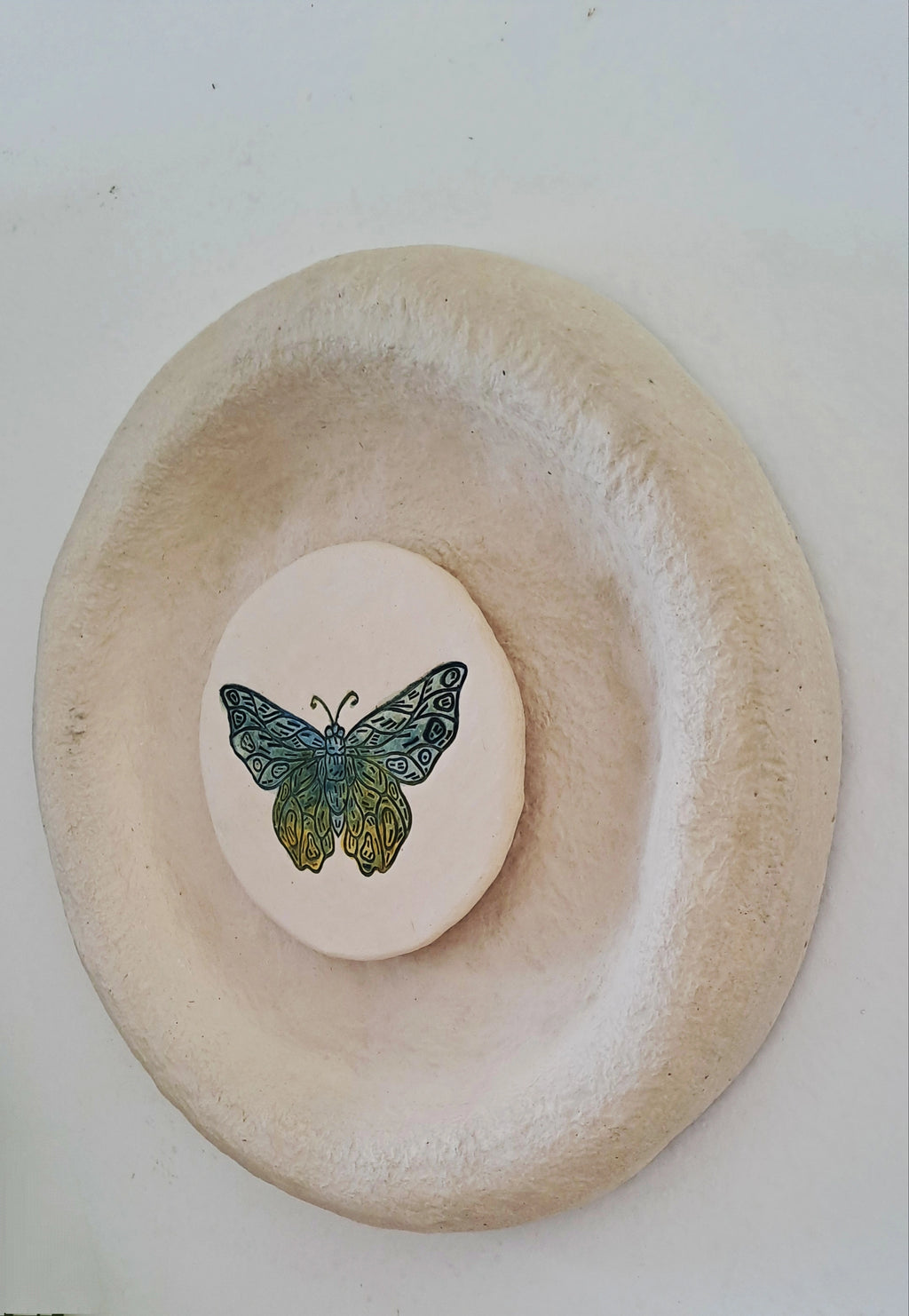 Papier-mache Wall plates-Moth
