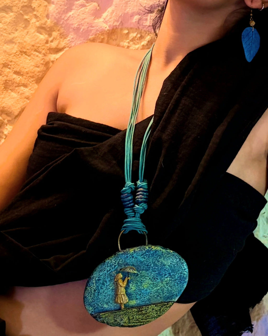 Handmade Papier-Mâché Sculptural Pendant | Sustainable Art Jewellery