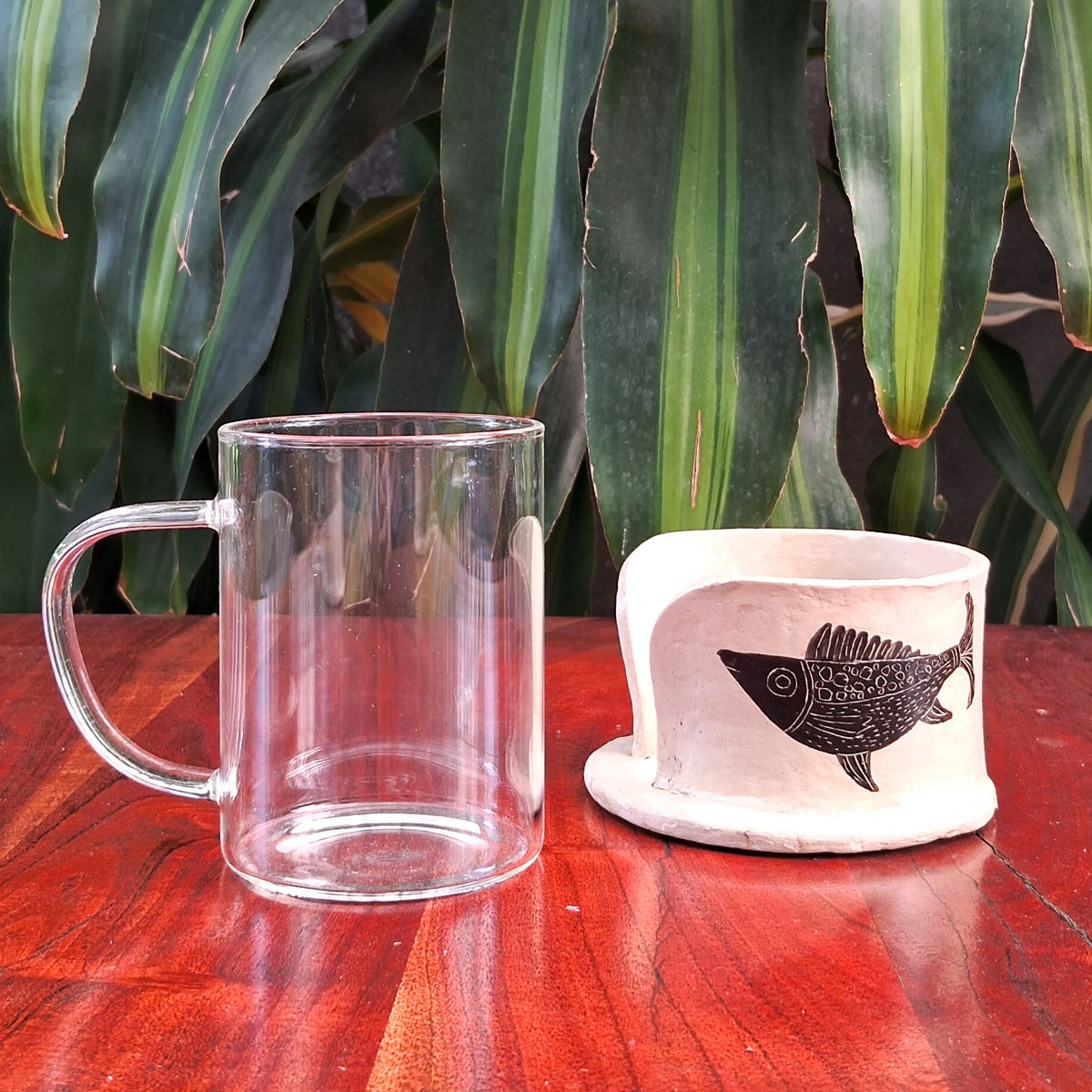 Papier-mache Mug holder set-Fish