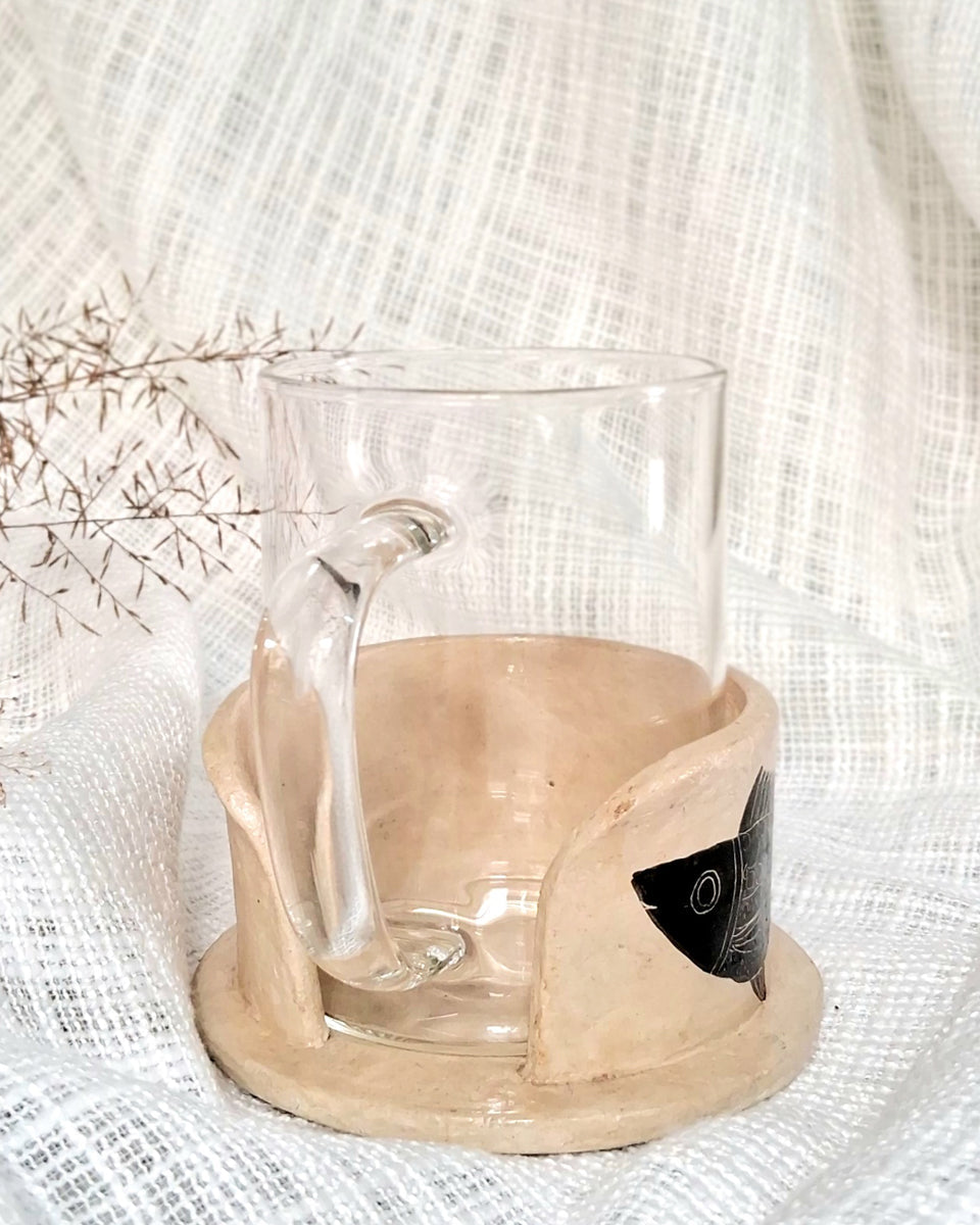 coffee mug paapier-mache holder 