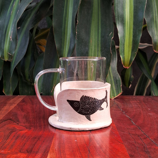 Papier-mache Mug holder set-Fish