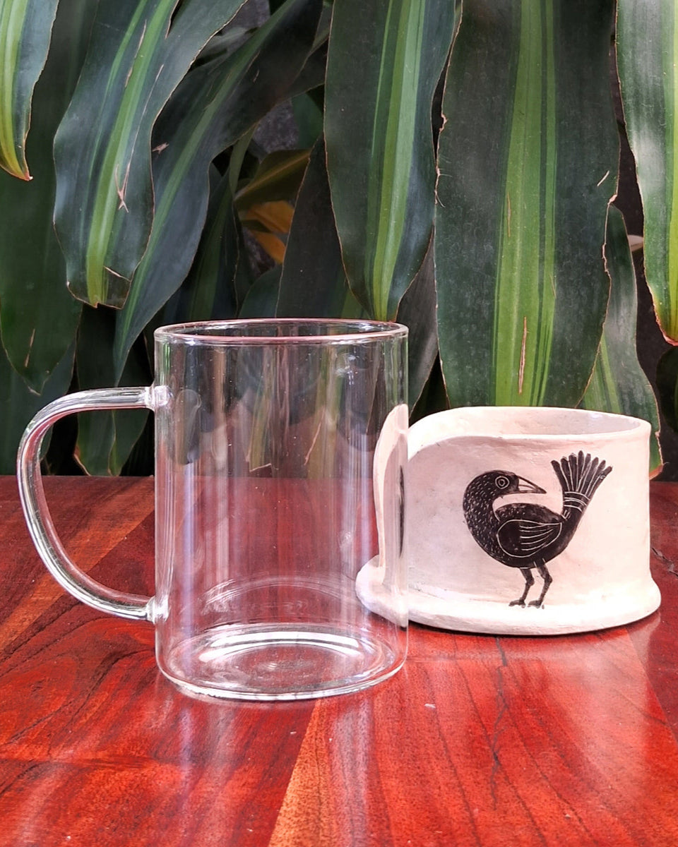 Papier-mache Mug holder set-Bird