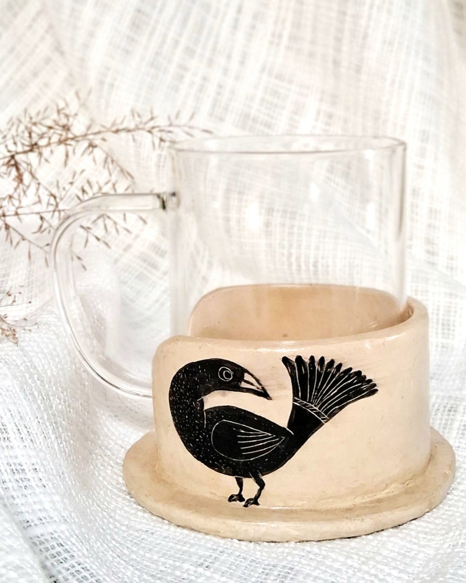 Papier-mache Mug holder set-Bird