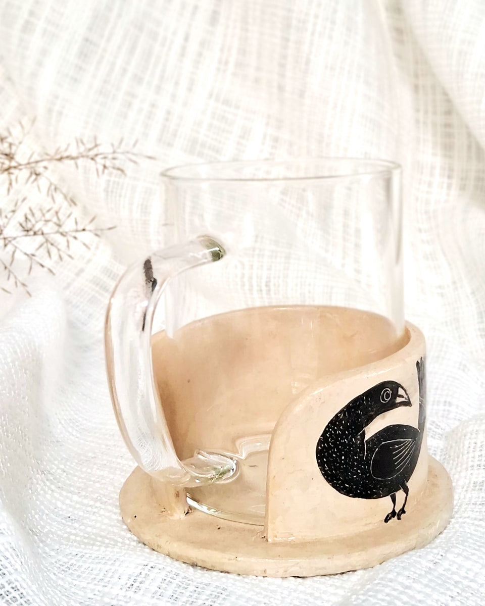 Papier-mache Mug holder set-Bird