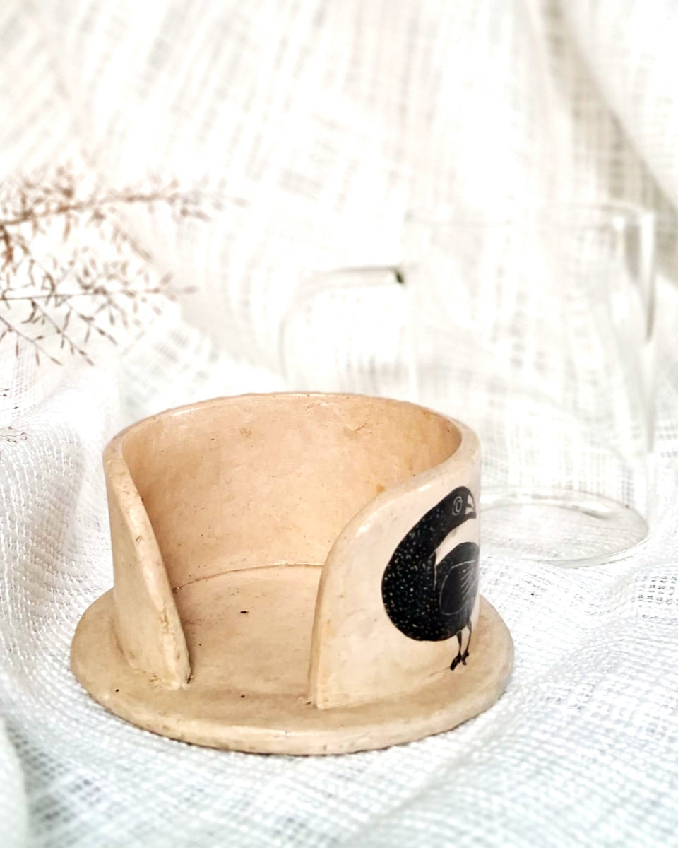 Papier-mache Mug holder set-Bird