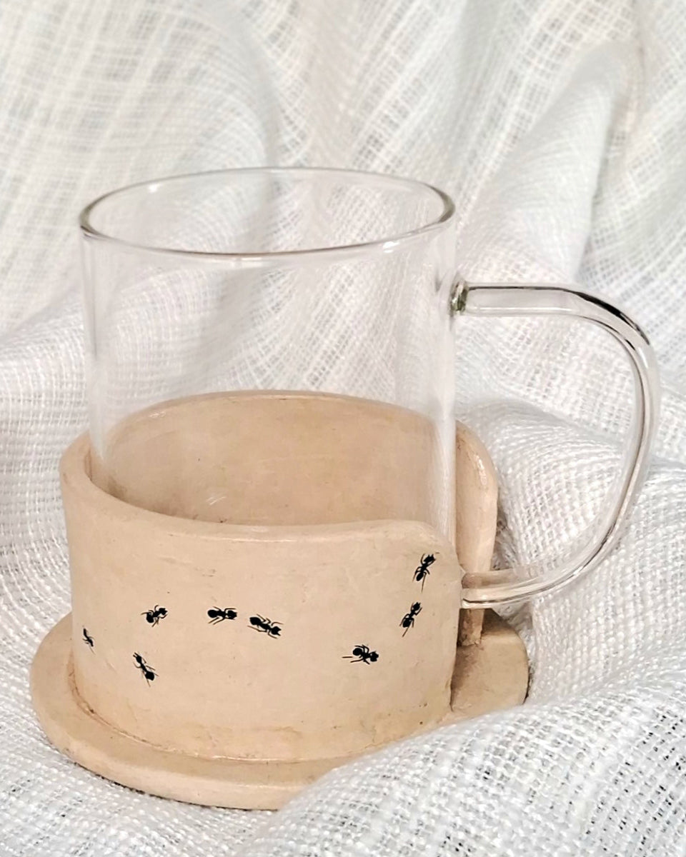Papier-mache Mug holder set - Ants