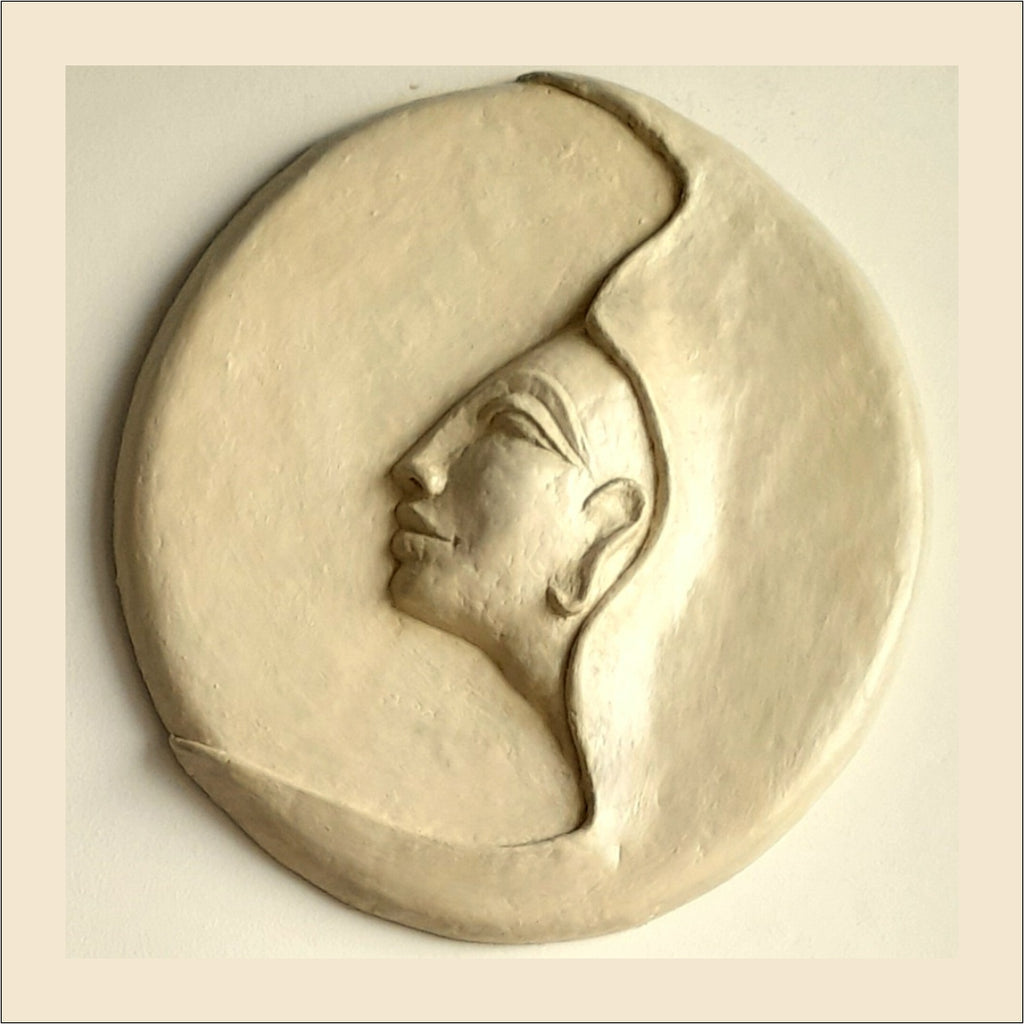 Papier-mache wall plate-lady face
