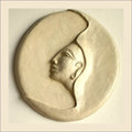 Papier-mache wall plate-lady face