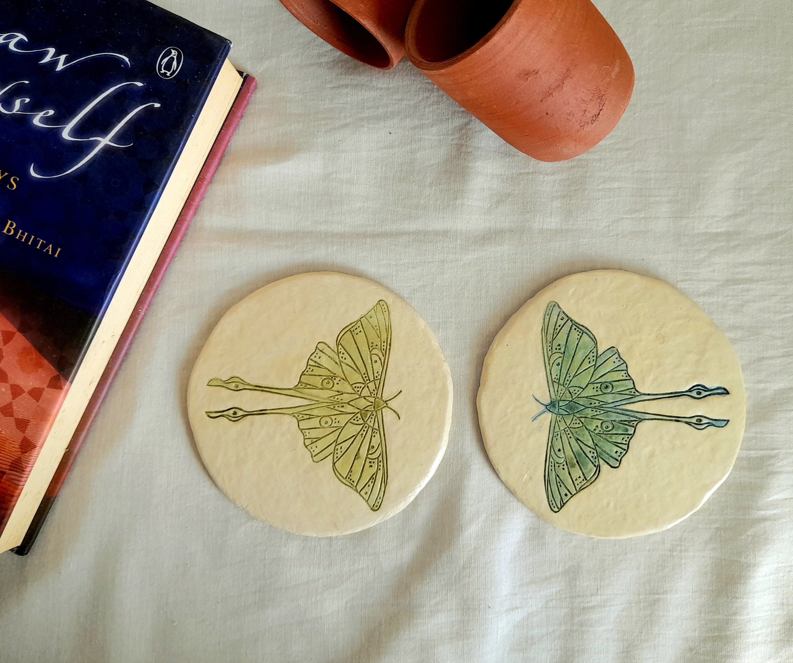 Papier-mache-Moth Coasters