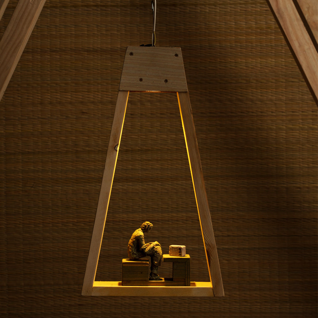 The Listener – Hanging Papier-Mâché Lamp