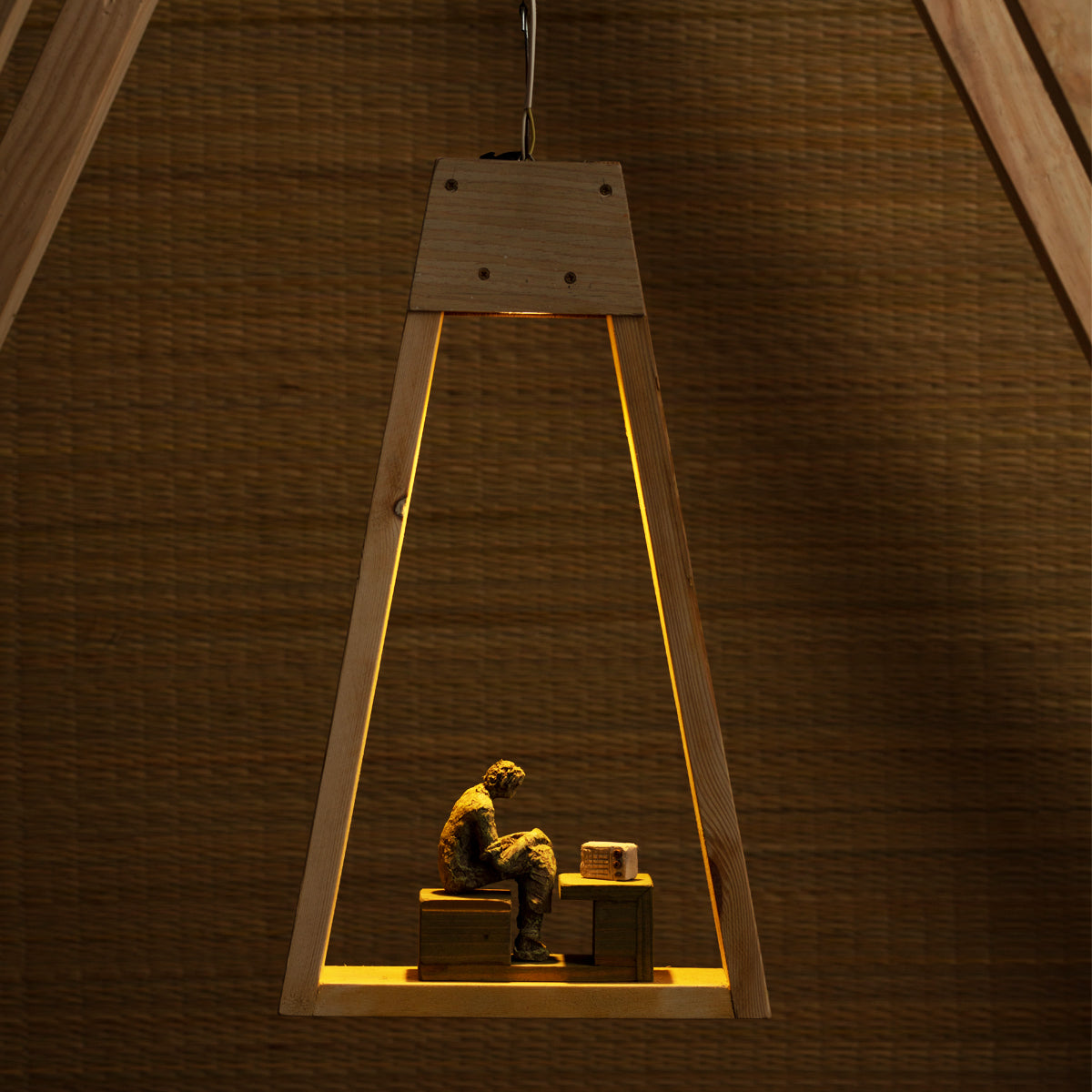 The Listener – Hanging Papier-Mâché Lamp