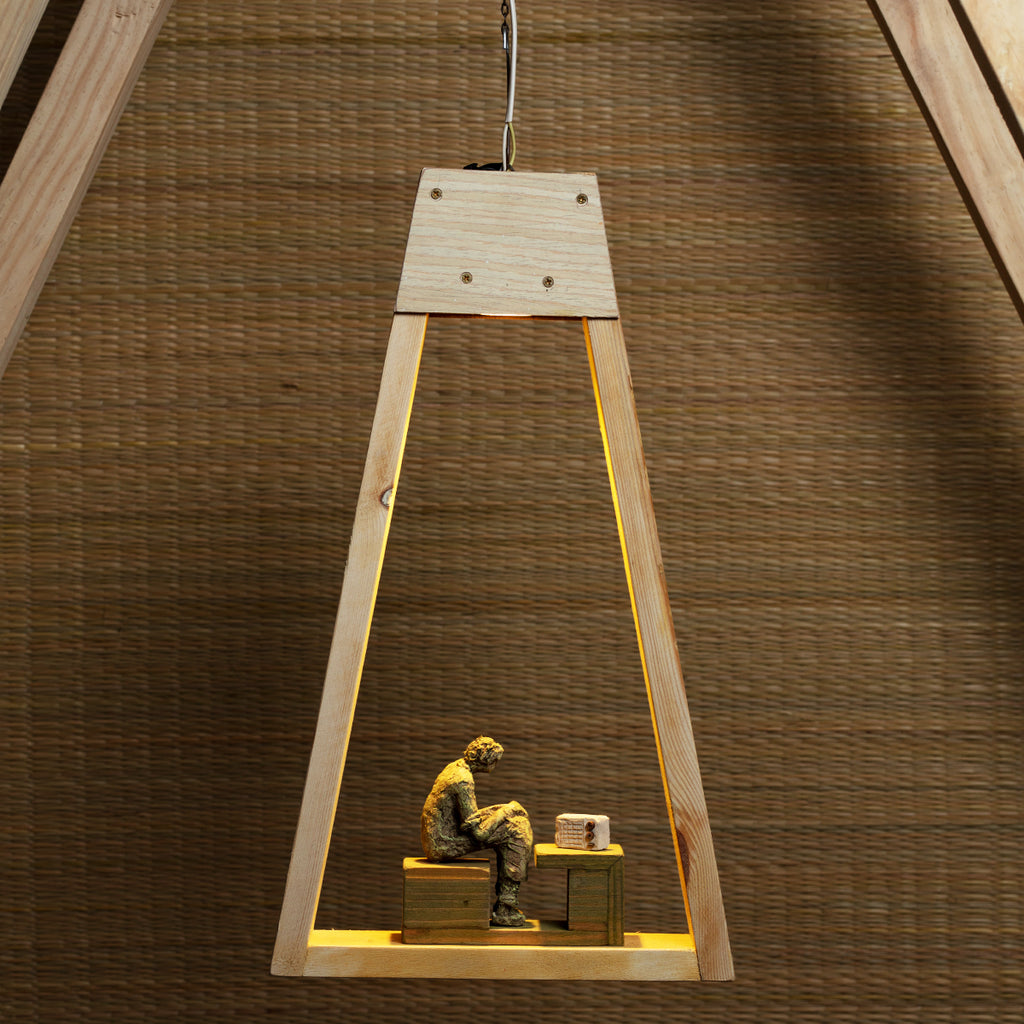 The Listener – Hanging Papier-Mâché Lamp