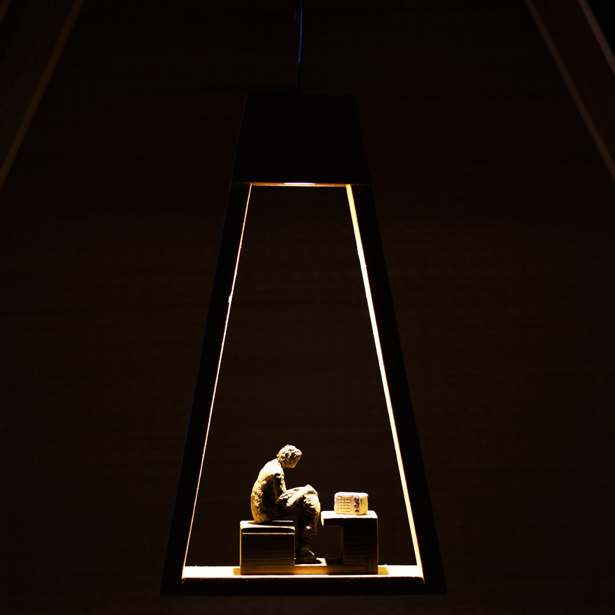 The Listener – Hanging Papier-Mâché Lamp