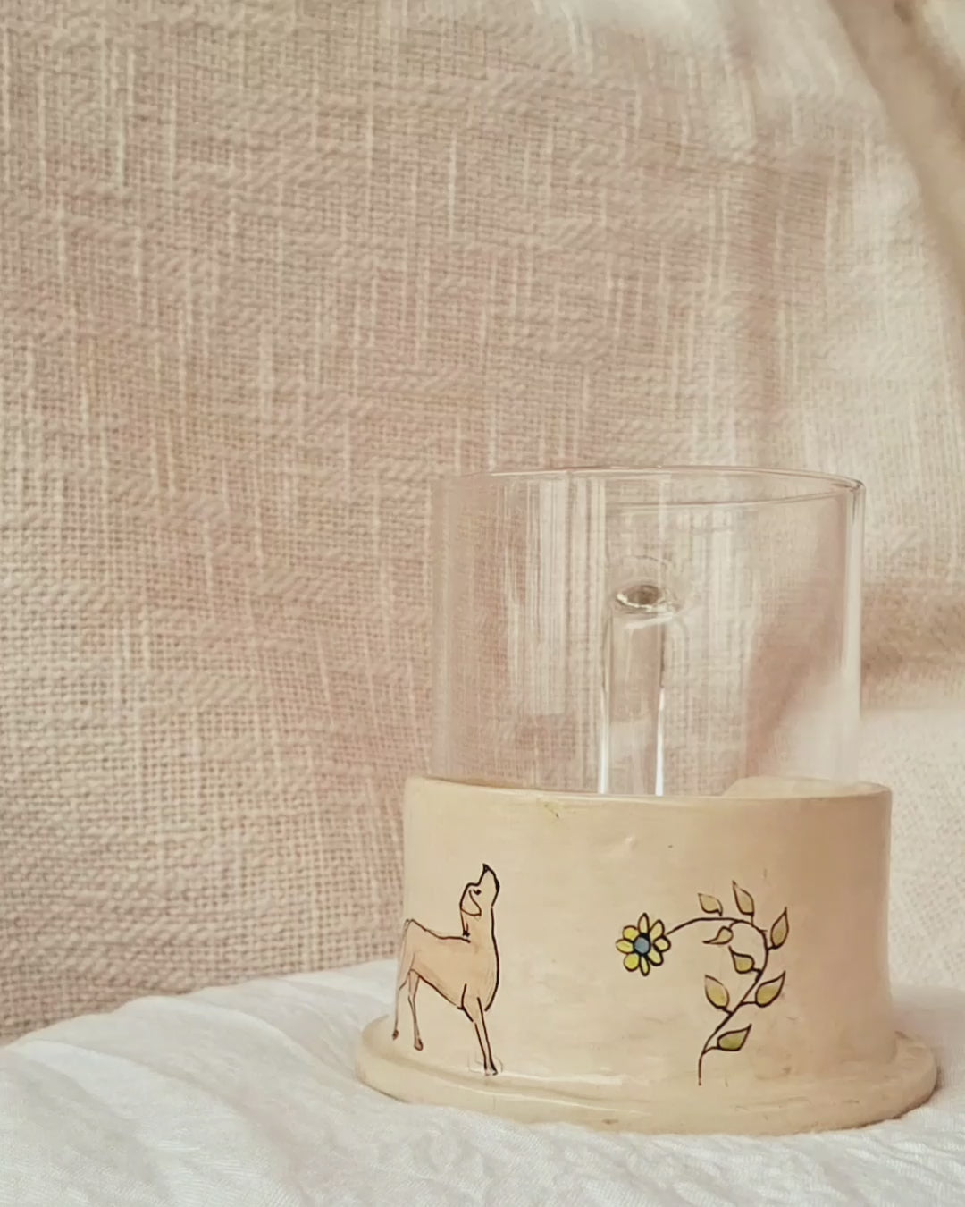 Papier-mache Mug holder-dog lover story