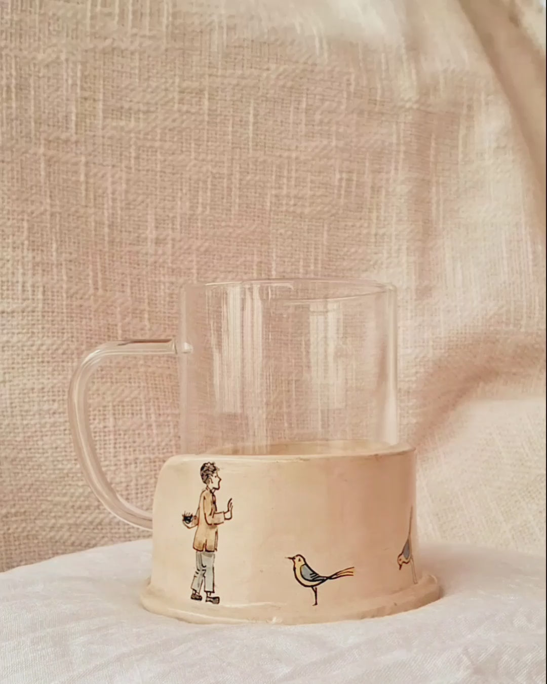 Papier-mache Mug holder-Bird-feeder story